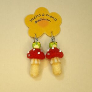 ARETES HONGOS Y MINI RANAS